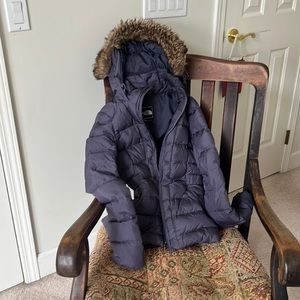 The North Face Down Jacket Hooded Puffer faux fur trim